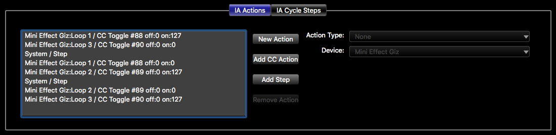 IA Cycle Example Action List